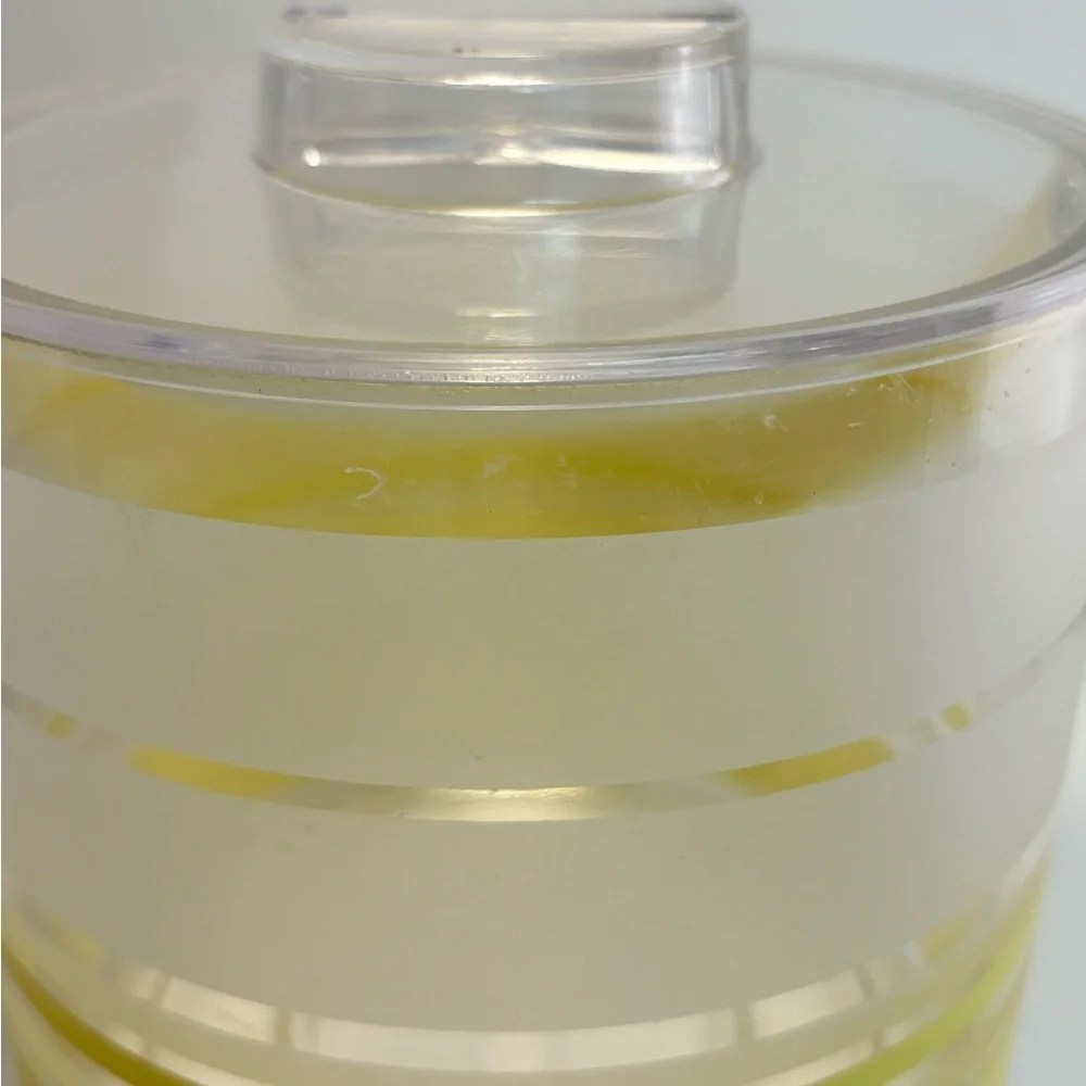 Mid-Century Modern Handled Ice Bucket & Lid Yellow Retro Acrylic Wellington